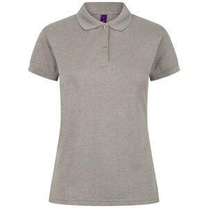 Henbury Womens/Ladies Pique Polo Shirt / Heather Grey